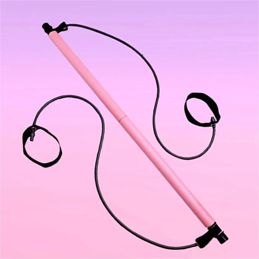 Pilates Bar Kit with Resistance Bands, Multifunctional Yoga Pilates Bar with Heavy-Duty Metal Adjustment Buckle, Portable Home Gym Pilates Resistance Bar Kit for Women Full Body Workouts