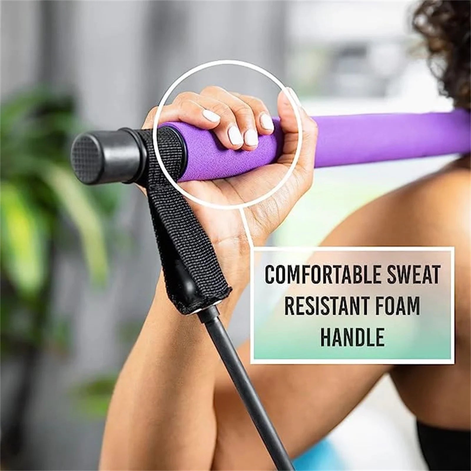 Pilates Bar Kit with Resistance Bands, Multifunctional Yoga Pilates Bar with Heavy-Duty Metal Adjustment Buckle, Portable Home Gym Pilates Resistance Bar Kit for Women Full Body Workouts